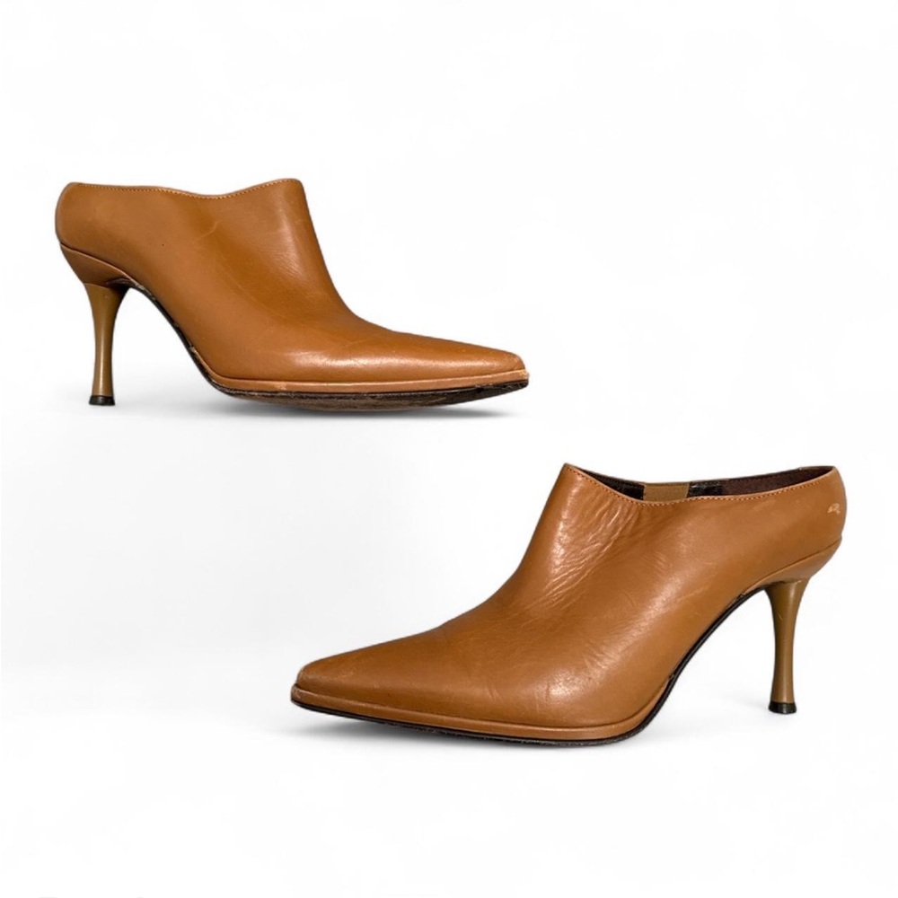 Via Spiga Vtg Leather Pointed Toe Mules